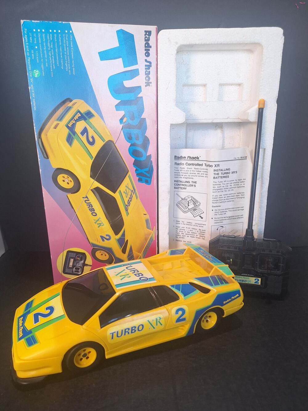 Vintage Radio Shack Turbo XR RC Car Complete Box Working 27MHz Racing Team VG++